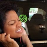 Sonja Williams pretending to be in an Apple's BEATS commercial. It didn't really work out.